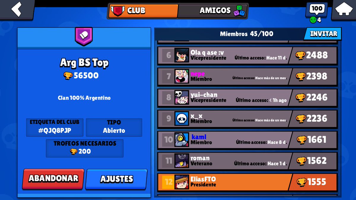 Estamos también en Brawl Star

El que guste se puede unir, ademas estamos preparando competitivo