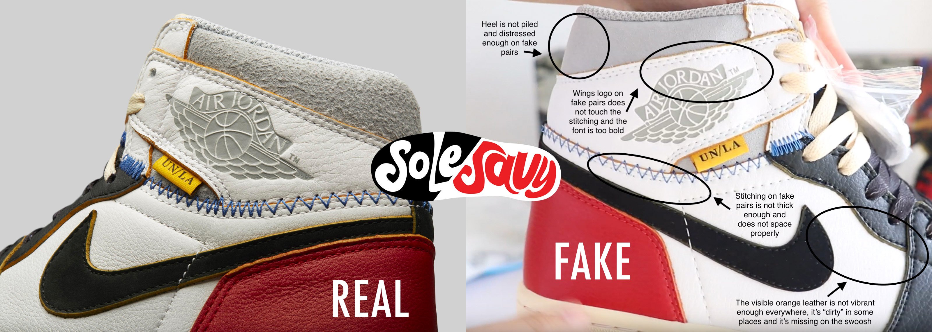 SoleSavy on X Legit check guides and legit checks is something we do for members but the Union x Jordan 1 release is causing fakes to flood the market. Use this quick