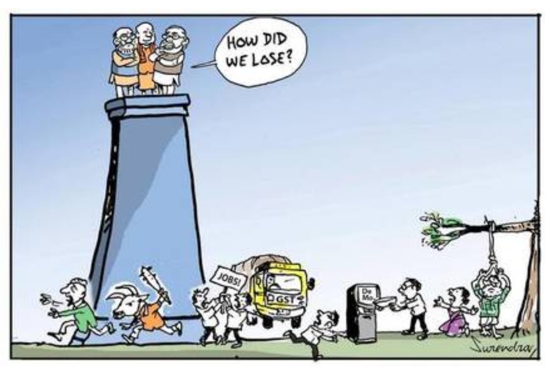 Living in Ivory Tower.

Cartoon by @surendracart
#ElectionResults2018
#Elections2018
#RajasthanElections2018
#MadhyaPradeshElections2018
#ChattisgarhElections2018
#TelanganaElection2018