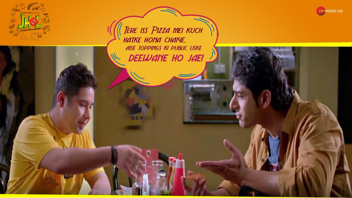 JholMovie's tweet photo. Pizza ho ya roll, kahin ho na jaye #Jhol! Get ready for this mad-cap comedy!
#JholOn11Jan #JholTrailer out soon #Romance #Bromance #KameenaComedy #Thriller
@JholerV @manisharkelkar @RaashulTandon @chetan_hansraj #AlishaFarrer #RakeshThareja https://t.co/Nz4lQN7Y4j