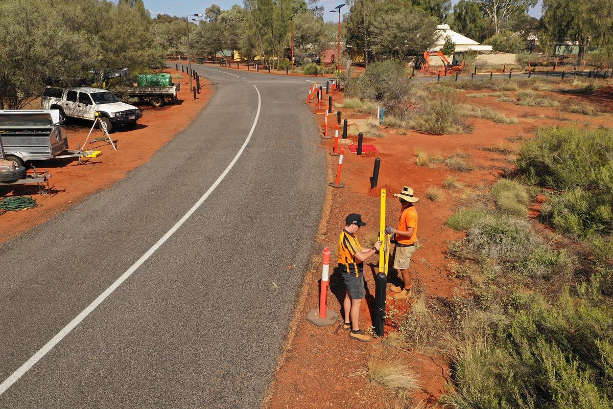 MphProjects's tweet image. The team have been hard at work installing 1300 bollards at #Yulara!