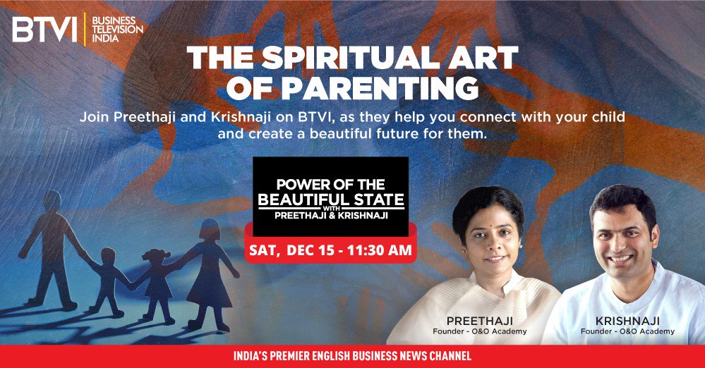 live99874's tweet photo. Watch 'Power Of The Beautiful State With Preethaji &amp; Krishnaji' this Saturday At 11:30 AM #OnlyOnBTVI where #Preethaji &amp; #Krishnaji help you connect with your child &amp; create a beautiful future for them. https://t.co/rCfKZ3Lkh2