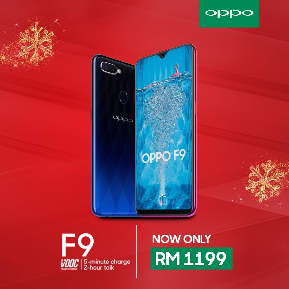 Oppo Malaysia On Twitter What A Perfect Christmas Gift Oppo F9 Is Getting A Price Cut Down To Rm1199 Starting Today Equipped With Vooc Flash Charge And Dual Rear