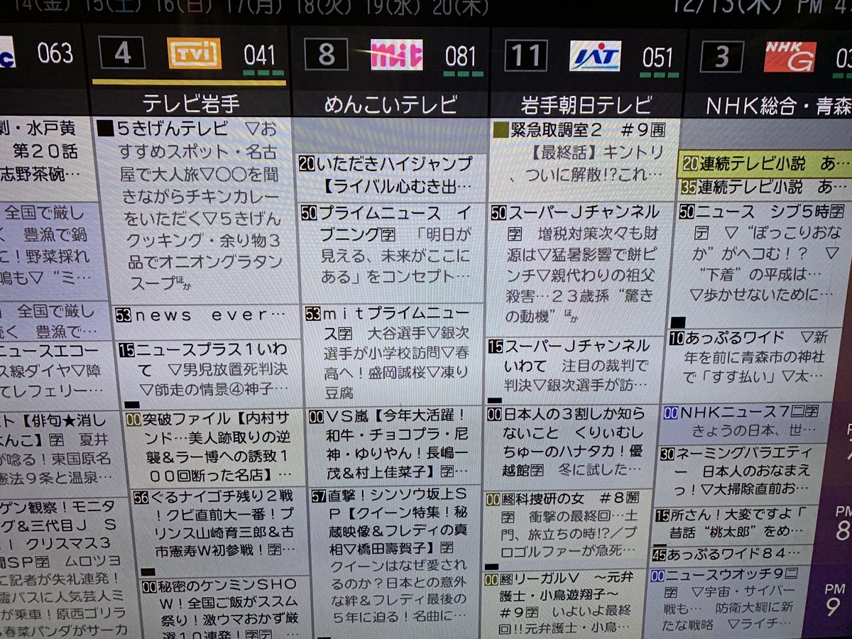 ダウンロード テレビ番組表 岩手 サンジ 強さ