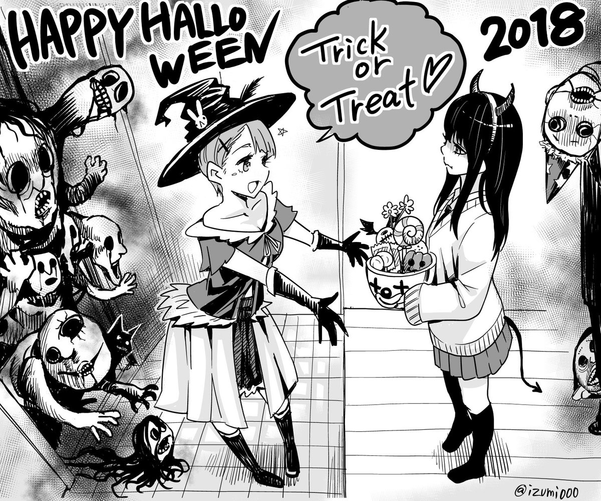 単体イラストに絞ったらこの3枚だった。①見える子ハロウィン、②DBD凛ちゃん、③シドニアの休日 #自分のPixivブクマTOP3をあげる