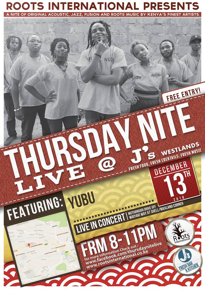 We’re excited to feature the blues and reggae flavor of an upcoming artist, singer, and songwriter, YUBU tonight on our #ThursdayNiteLive stage. It’s going to be one-hell-of-a performance so be sure to book your dinner table on 0707612585.