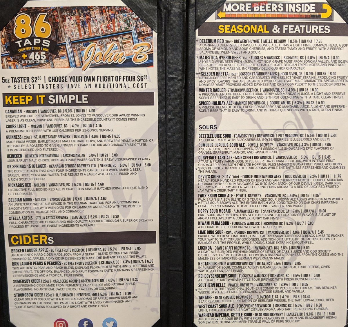 johnbpub's tweet image. New beer menu out today @johnbpub @Russell_Beer @grahamscam @BeerthirstBC @nwbeerguide @BeerthirstJason @Beerthirst @ModernTimesBeer @MoodyAles @Backcountry604 @bcbeerguy @BeersofBC @fieldhousebeer @PowellBeer @BearRepublic @TruCraftBev @breaksidebrews @DeschutesBeer @DeanReimer