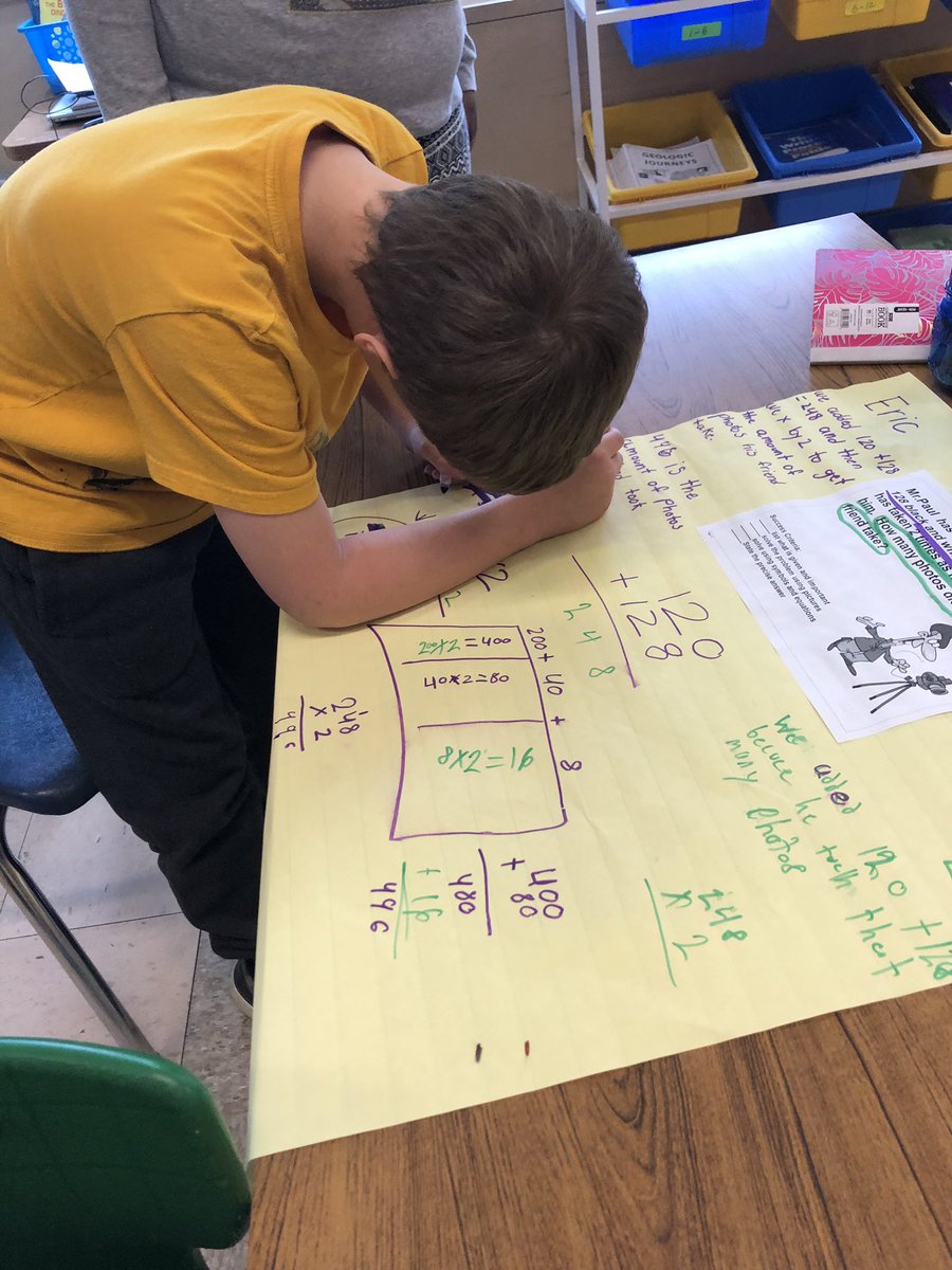 anuradha_kapur's tweet photo. Problem solving using various multiplication strategies. #partnerwork #modelwithmath @kkarpus @JSzymanski301 https://t.co/5ptYz9u6he