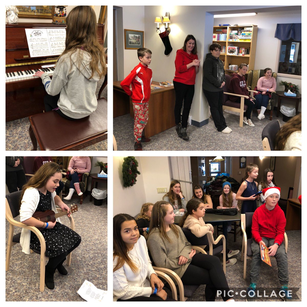 r4reynolds's tweet photo. Special holiday visit at The Good Samaritan Seniors Complex today with our student council! So proud of these 🐻s who couldn’t have made the day more perfect. 😊☺️ @ps_baxter @SCDSB_Schools #intergenerationalvisit #smilesallaround #givingback #goosebumps https://t.co/J0AEWdyxNi