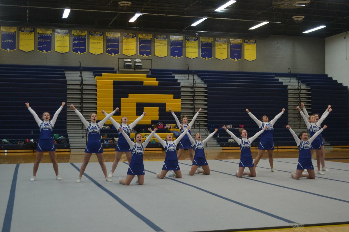 DundeeCheer's tweet photo. Great good tonight!! We got 6th place at our first league meet. Next stop Onsted Invitational this saturday. https://t.co/M5V1sNzTJU