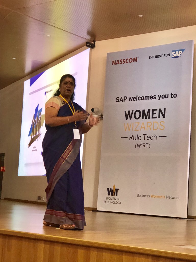 shraddhanjali_r's tweet photo. Women Wizards Rule Tech - Fanning to flame the passion to change the world through technology @nasscomevents @nasscom #NASSCOMWWRT #LifeAtSAP @saplabsindia https://t.co/vpXZczpqJW