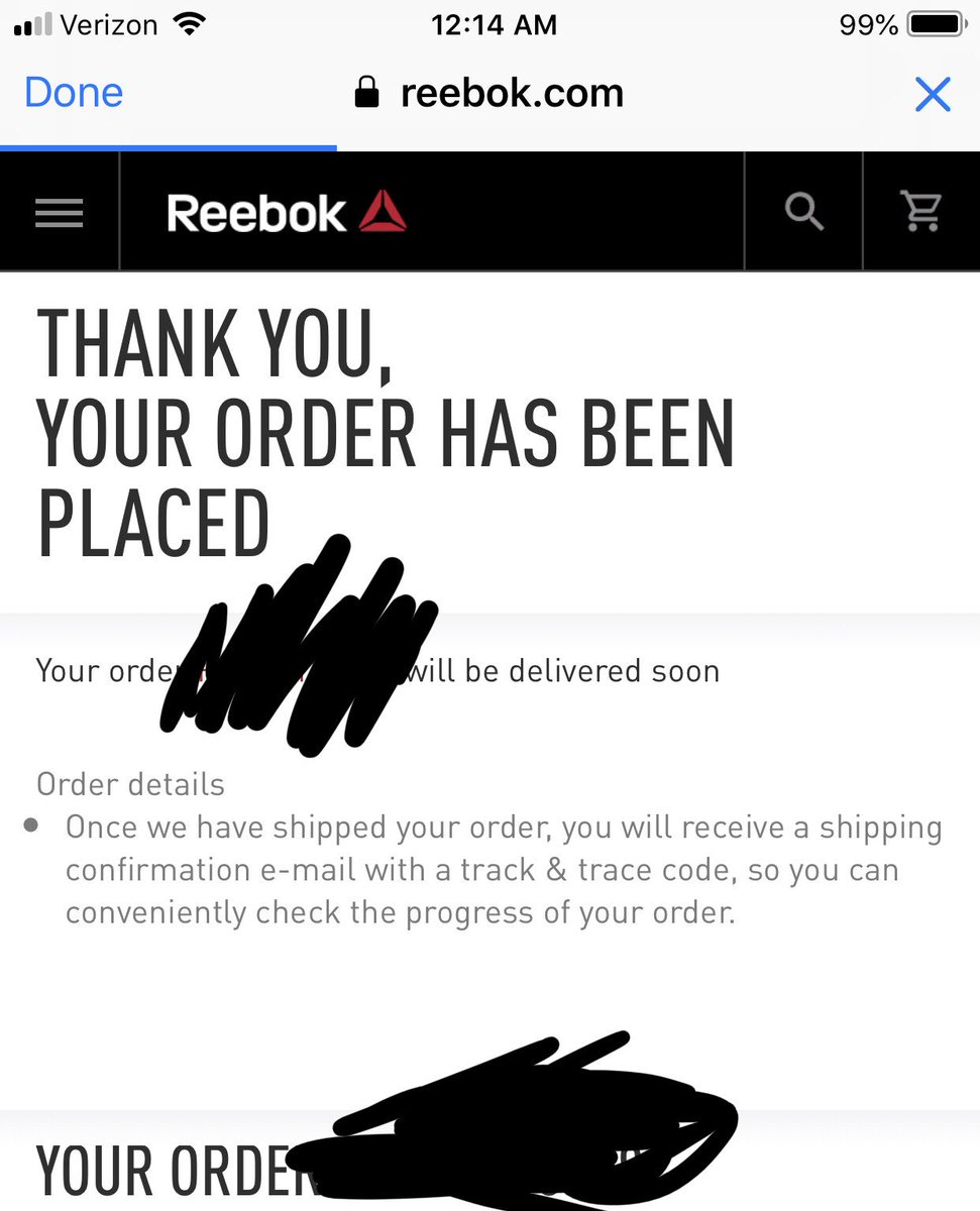 reebok track order