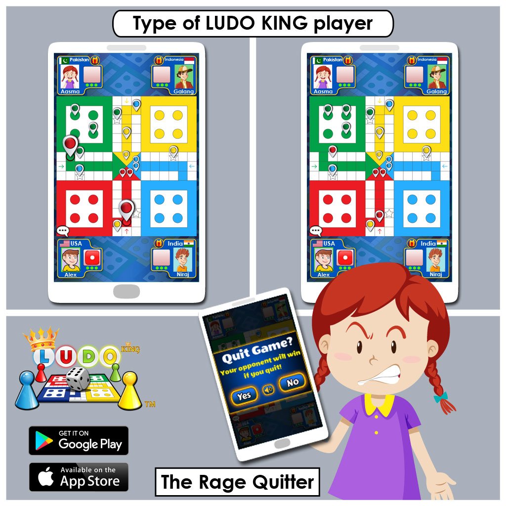 LudoKingGame's tweet photo. Relatable....right?
#ludo #ludoking #game #games #mobilegame #kids #children #family #friends #enjoy #ludokingfans #ludokingaddicts #ludokinglovers #theragequitter #thursday #players #typesofplayers #anyoneyouknow https://t.co/JwugNrKSDP