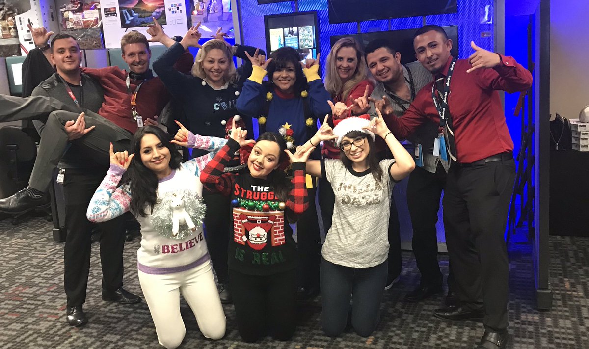 Beautiful day to celebrate Ugly Sweater Day! <a href="/Alorica_EP_OBTM/">ALORICA El Paso</a> @attobtm @ATTPoston <a href="/rick__aragon/">Rick Aragon</a> <a href="/Team_NMartinez/">Nick Martinez</a>