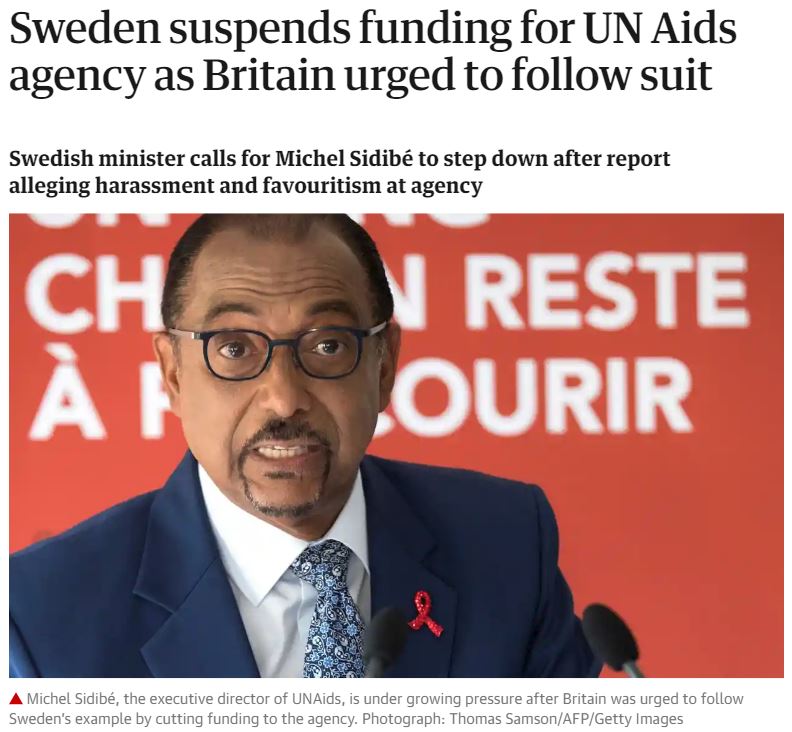 episida's tweet photo. Crisis en @UNAIDS (2)
Suecia anuncia que suspende su apoyo financiero a ONUSIDA hasta que renuncie @MichelSidibe, debido a su "liderazgo disfuncional".
Suecia es el segundo donador más importante, después de los Estados Unidos.
https://t.co/4S5v4CdGP2 https://t.co/6QzUNYWzpN