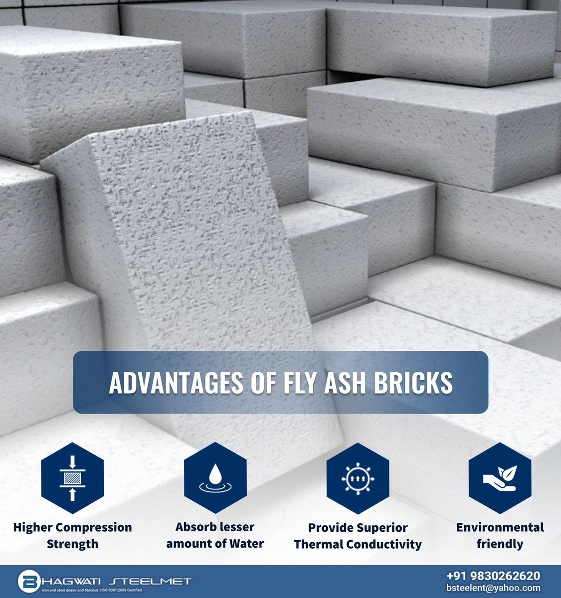 Bhagwati__Steel's tweet image. While constructing there are some uses of Fly Ash Bricks. Know the advantages of Fly Ash Bricks over Normal Bricks.

#HomeBuildingTips #BhagwatiSteelmet