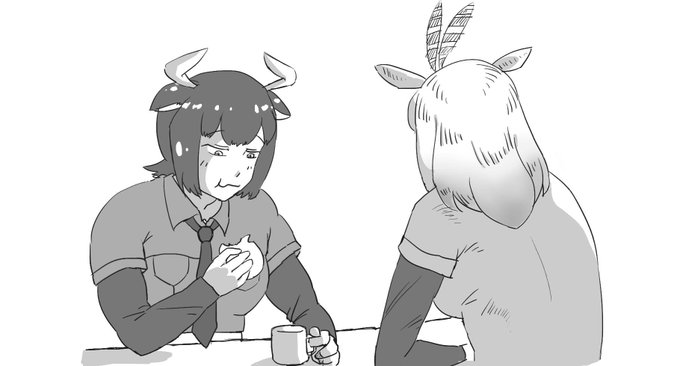 部下達の静かな朝食
#けものフレンズ 