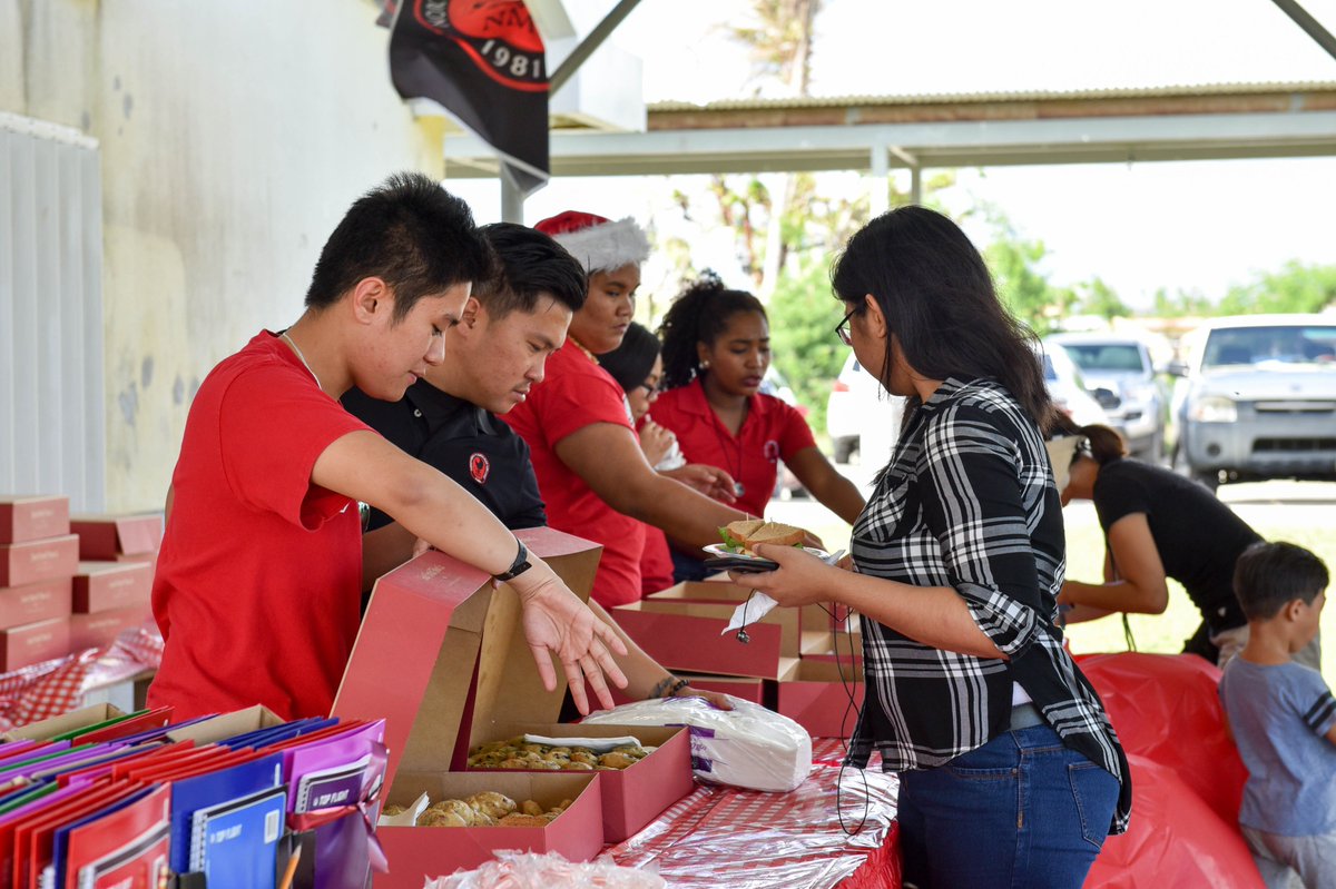GoProa's tweet photo. As the holiday break approaches , NMC students celebrated with Christmas 🎄 carols and holiday treats at Saipan Southern High School. See you after the break! 🙌

#GoProa #ProaStrong #NMC_Rebuilds #HappyHolidays https://t.co/9ujl6kpFup