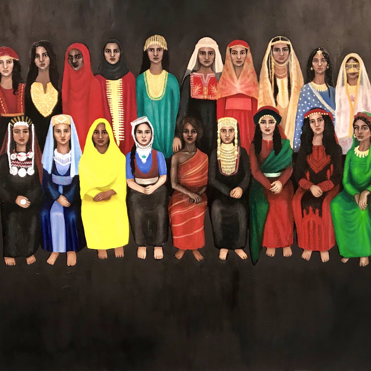 VCUQatar's tweet image. Detail from “Guardians” (oil on canvas) by 2018 Painting + Printmaking graduate Nour Elbasuni. It is on display @VCUQLibrary 

Find out more about our Library at qatar.vcu.edu/library