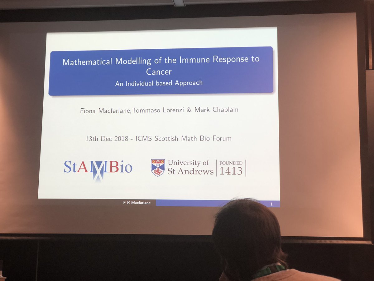 CicelyKrystyna's tweet photo. Fantastic talk by @weefifimac today at #SMBF18 representing @StAMathBio  @ICMS_Edinburgh @BayesCentre https://t.co/qRI4KOpDAA