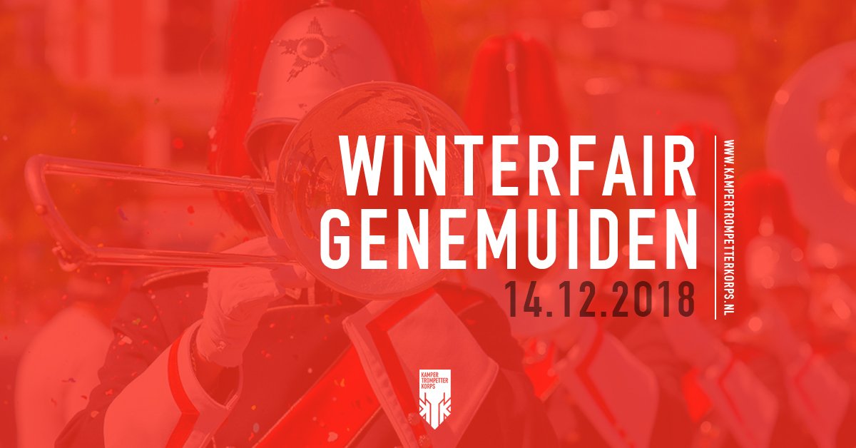 Morgen zullen wij een optreden verzorgen tijdens de Winterfair in Genemuiden. Beleef een leuk avondje uit met het gezin en kom genieten van de Winterfair! Kijk voor meer informatie over het optreden op kampertrompetterkorps.nl/events/winterf… #korpsmuziek #winterfair #genemuiden #winter