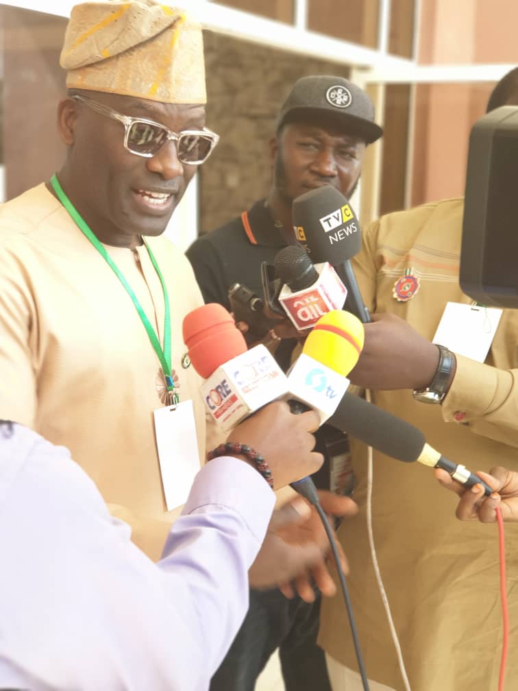 Ogun State Commissioner for Information &amp; Strategy, Otunba Dayo Adeneye fielding questions from journalists during the National Council on Information meeting in Kaduna. <a href="/Dayod1adeneye/">Otunba Dayo Adeneye.</a>
