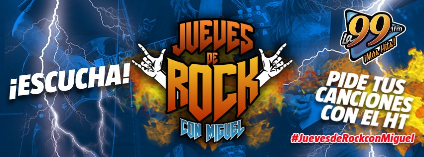 ¡¡¡Ya empezó el #JuevesdeRockconMiguel! en <a href="/La99fm/">La 99 FM</a>