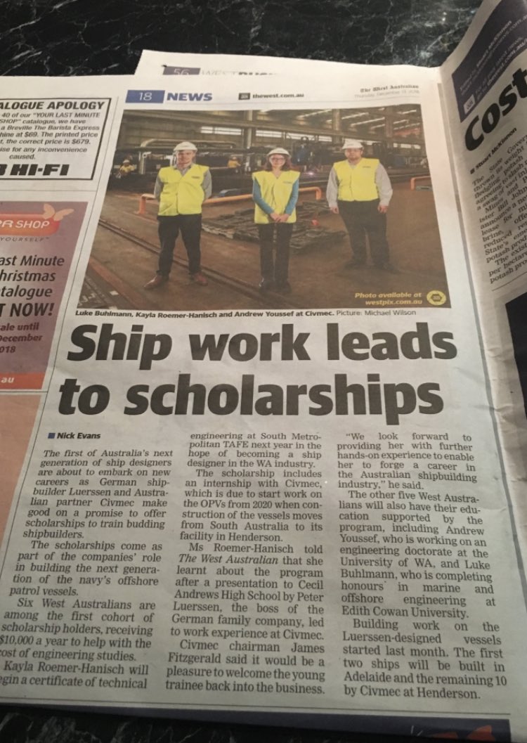 Congrats to one of our graduates year 12 students on her achievements! someone who thought she may like a career in teaching to being introduced to engineering through robotics then P-TECH she changed her path! ⁦<a href="/ptechaustralia/">P-TECH Australia</a>⁩ ⁦@CivmecCE⁩ ⁦⁦<a href="/WA_Edu_News/">WA Education News</a>⁩