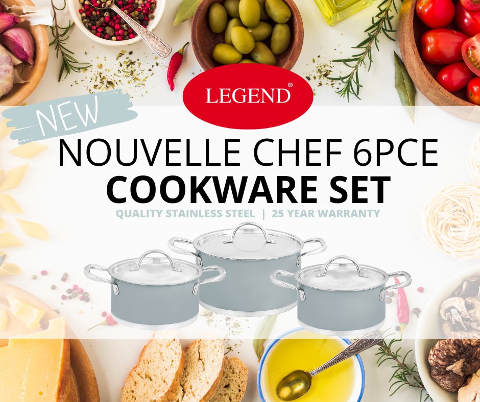 lootcoza on X: Get this stylish 'Legend Nouvelle Chef 6pce Cookware Set'  for the new year! It's made using high quality Stainless Steel and is  suitable for all hobs including induction. Now
