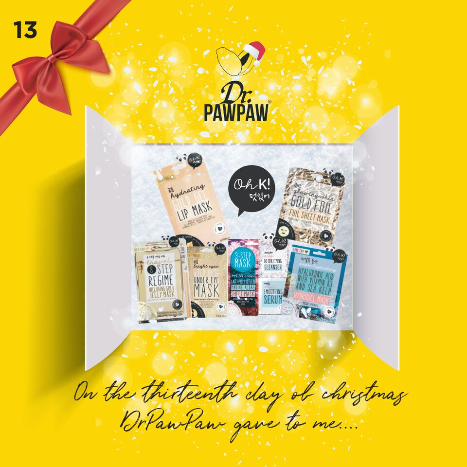 💛 On the Thirteenth day of #Christmas Dr.PAWPAW Gave to me... a YEARS SUPPLY of sheet masks from ohk! and the FULL Dr.PAWPAW range!  💛 To win follow and RT!