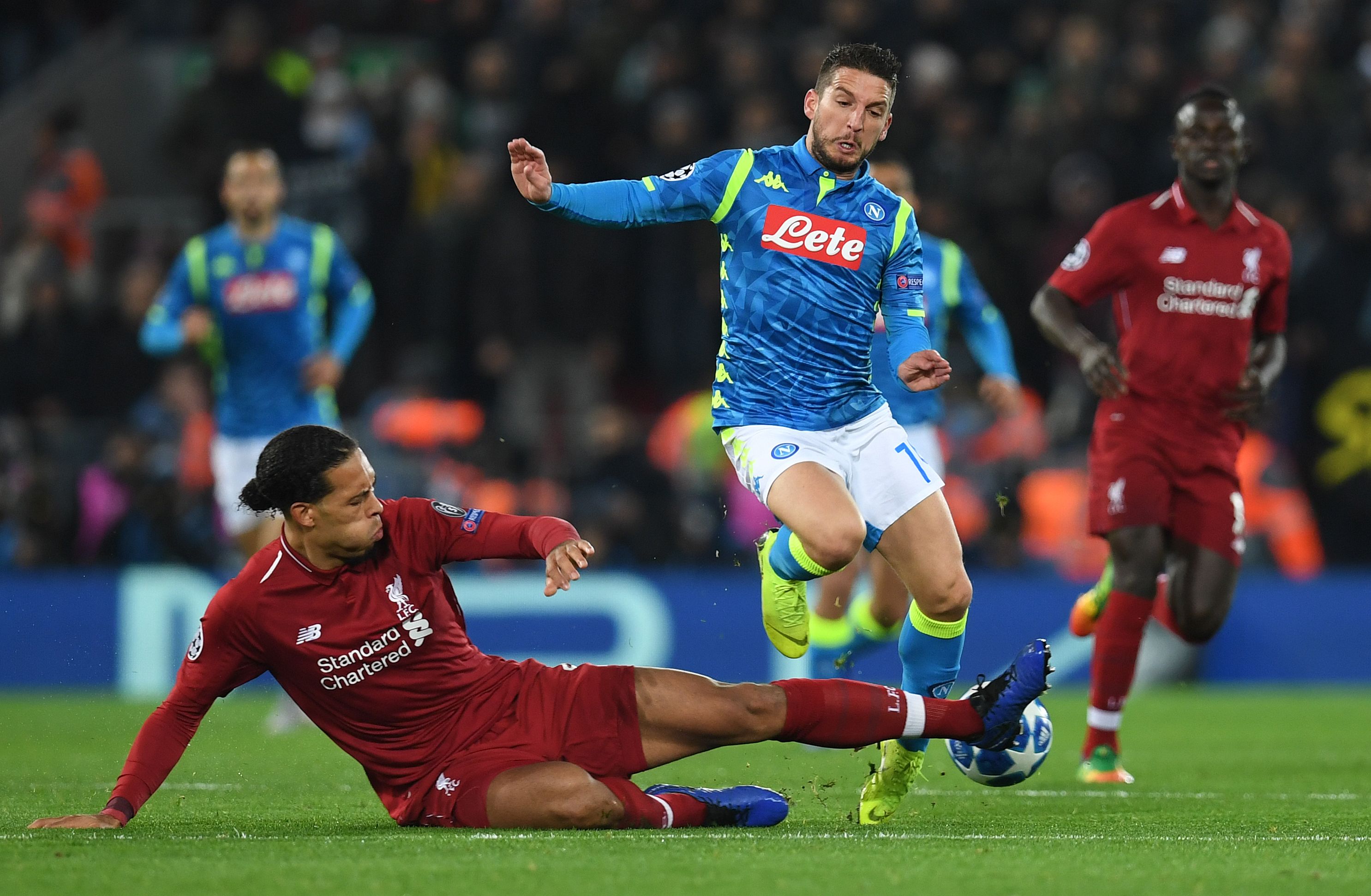 Liverpool FC News on X: Virgil van Dijk tackle on Dries Mertens worth  nearly two red cards   / X