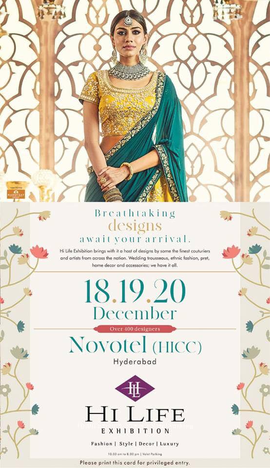 marksmediapr's tweet photo. HI LIFE Exhibitions is ready to creat waves in your city with its #spectacular #collection for the #fashion -#enthusiasts so come be a part of a #grand fanfare of #lifestyle ,#fashion and haute couture on the #18th ,#19th ,&amp;# #20th of #December,#2018 at #Novotel #HICC #Hyderabad https://t.co/CG34tSxEnU