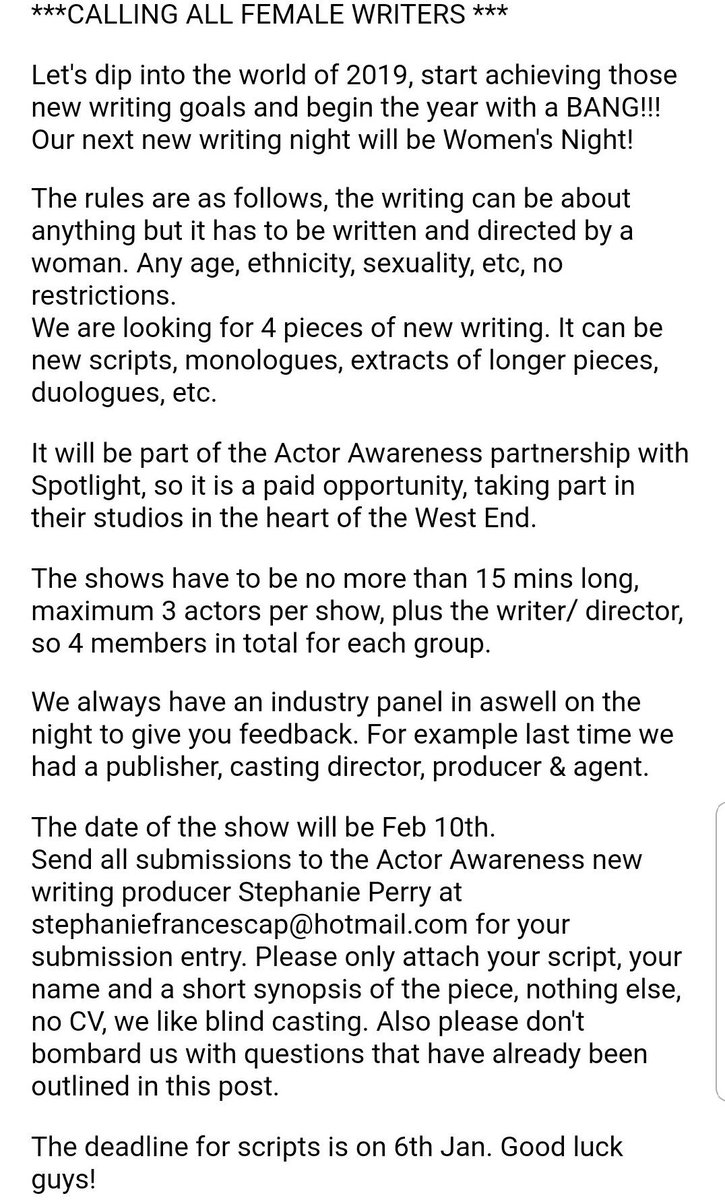 **CALLING ALL FEMALE WRITERS**

Let's dip into the world of 2019, start achieving those new writing goals and begin the year with a BANG!!! Our next new writing night will be Women's Night! Details below.