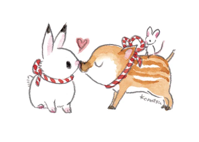 うりぼうとチュウ❤️ 