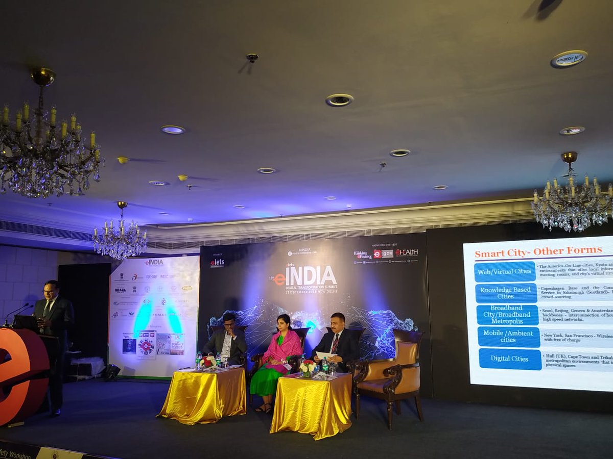 eINDIASummit's tweet photo. .@premnarayan66. Deputy Director General, @UIDAI , talking on 'Building #SmartCities &amp; Ensuring #Smartransport with #Innovation &amp; #Technology'  at 13th #eINDIA Digital Transformation Summit, New Delhi. #eINDIA https://t.co/Lw9nb94PfC