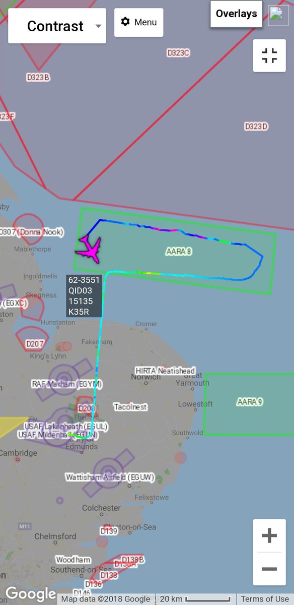 Andy007_SR_A's tweet photo. #USAF πΊπΈ
62-3551 / #QID03
KC-135R from #100ARW
Airborne from RAF Mildenhall, on station in #AARA8 for today's #AAR Ops... https://t.co/FA77ZK4yQt