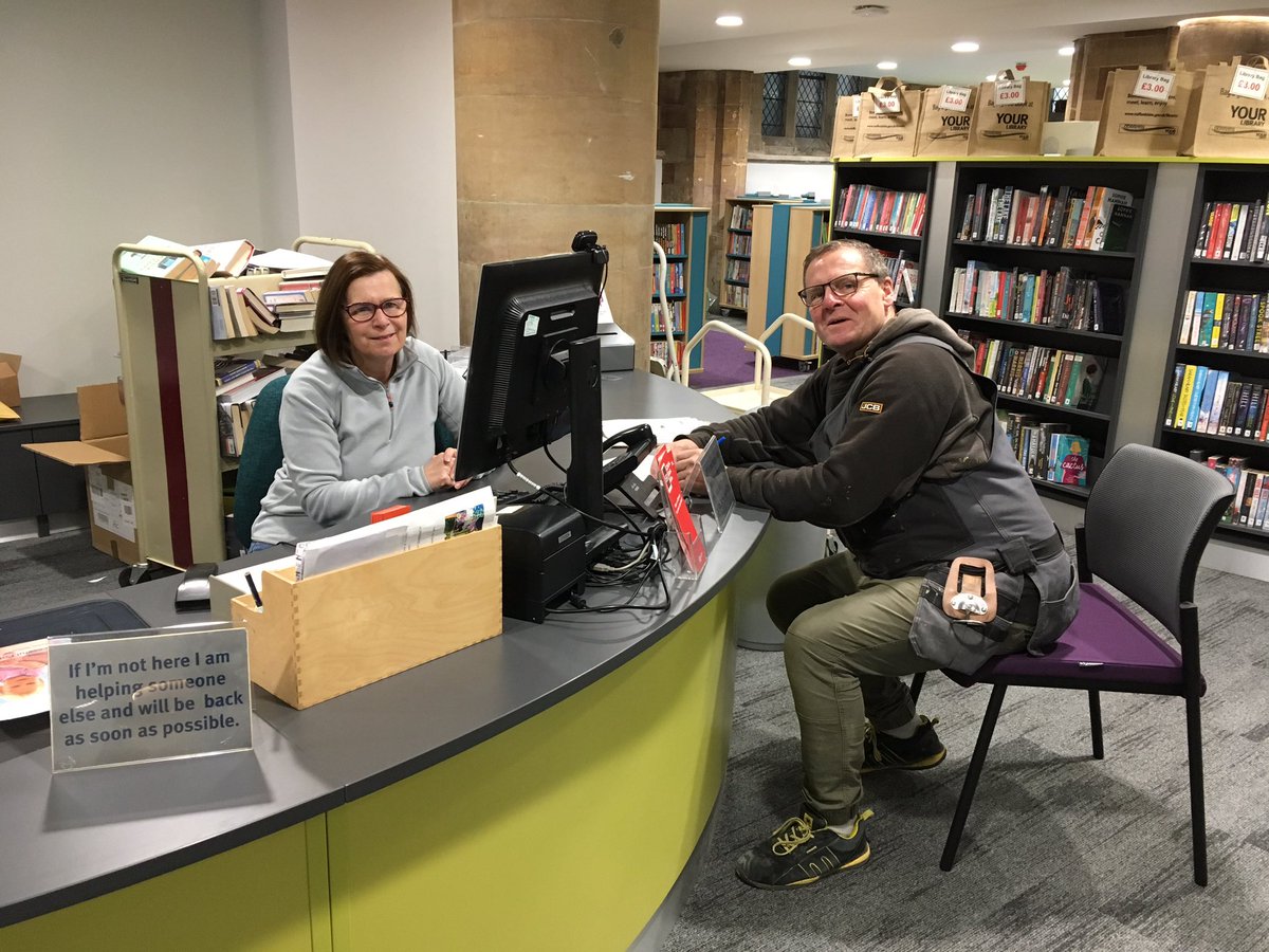 sueball011's tweet image. Our first customer in the new #LichfieldLibrary @StaffsLibraries Registering one of the workmen &amp;amp; testing out the IT ready for opening on 17 December @StaffordshireCC