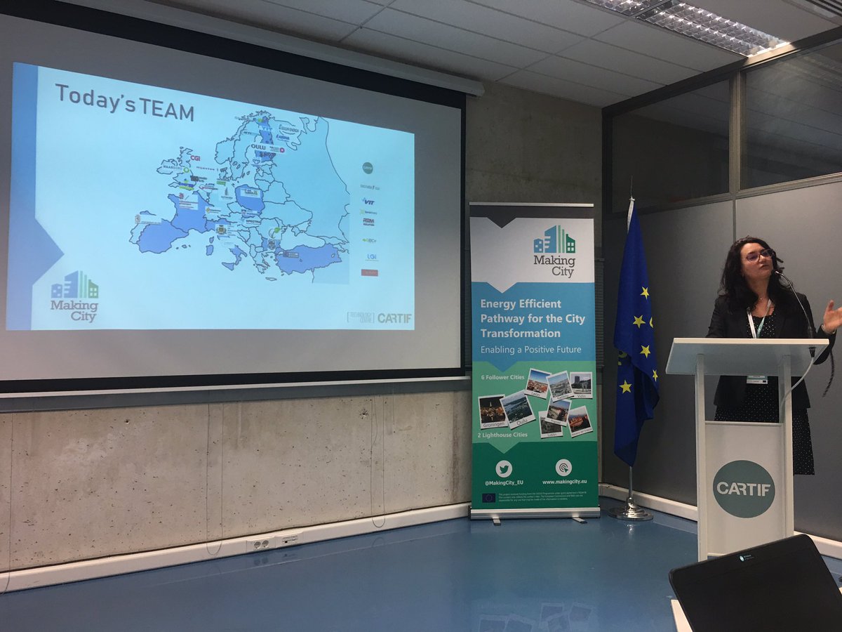 emiliommitre's tweet photo. Cecilia Sanz Montalvillo of @CARTIFCT greeting the 34 members of @MakingCity_EU where. @GBCEs has a transversal networks and projects coordination job. This is going to be a real pleasure. And most creative as well.  @WorldGBC_Europe @H2020EE https://t.co/V1FEZSs7u8