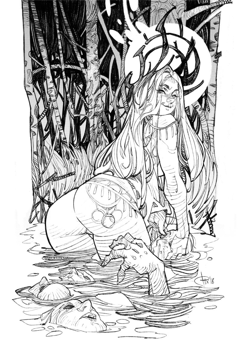 Еще пачка иллюстраций с прошедшего #inktober2018. Девятнадцатая и двадцатая. 