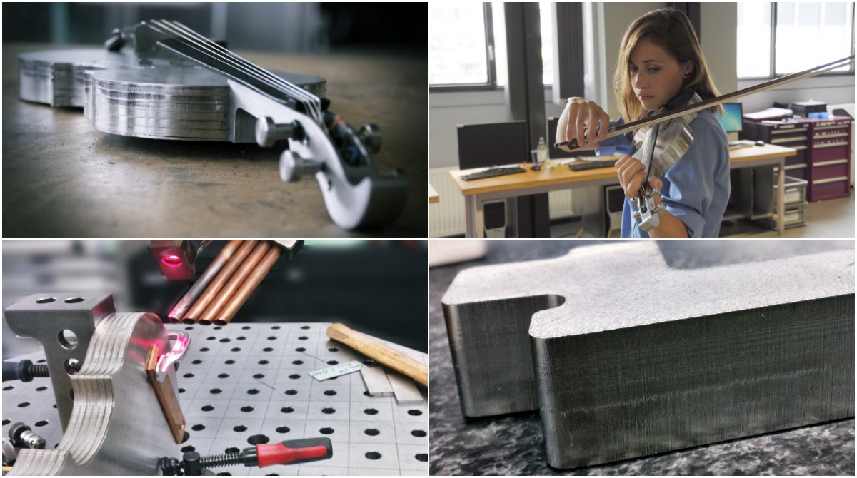 TRUMPF_News's tweet photo. Happy #NationalViolinDay! 🎻 Today we show you a very special fiddle made of stainless steel! It has been cut and welded on our laser machines by our former apprentice Annabelle Pichl. Find out more about this project here: https://t.co/Zt1iYYaKIQ #createwithmetal https://t.co/JpQ4a5rwvz