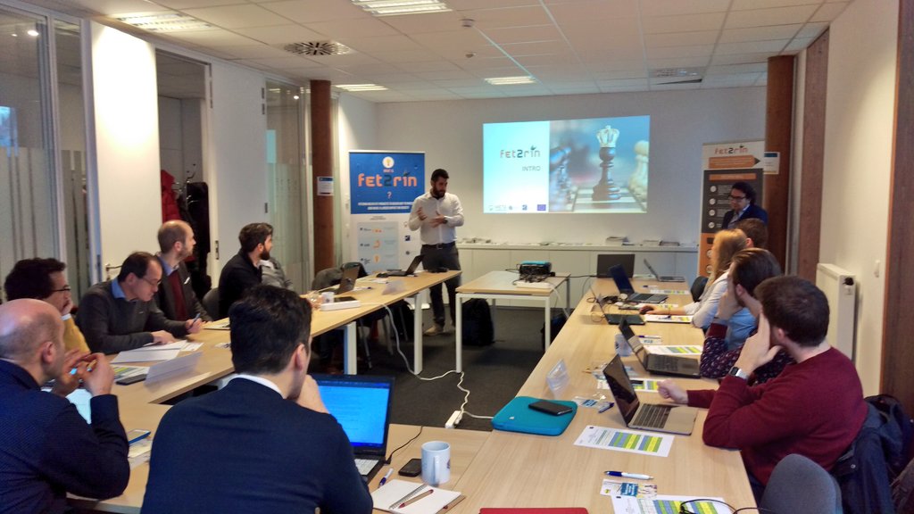 valeriewormsbe1's tweet photo. Kicking off the 1st @Fet2Rin #workshop of the last #FET2RINtraining round with 5 new & innovative @fet_eu projects! Say hello to the #FETprojects #evFOUNDRY #EDIT #EVO_NANO #Ves4US #D_NOISE https://t.co/7XPVGKIDhs