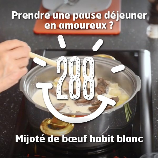 Miam à midi on retrouve chéri(e) et notre déj' favori avec le mijoté de bœuf en habits blanc !😍  #lunchbreak
bit.ly/2zvSlC7