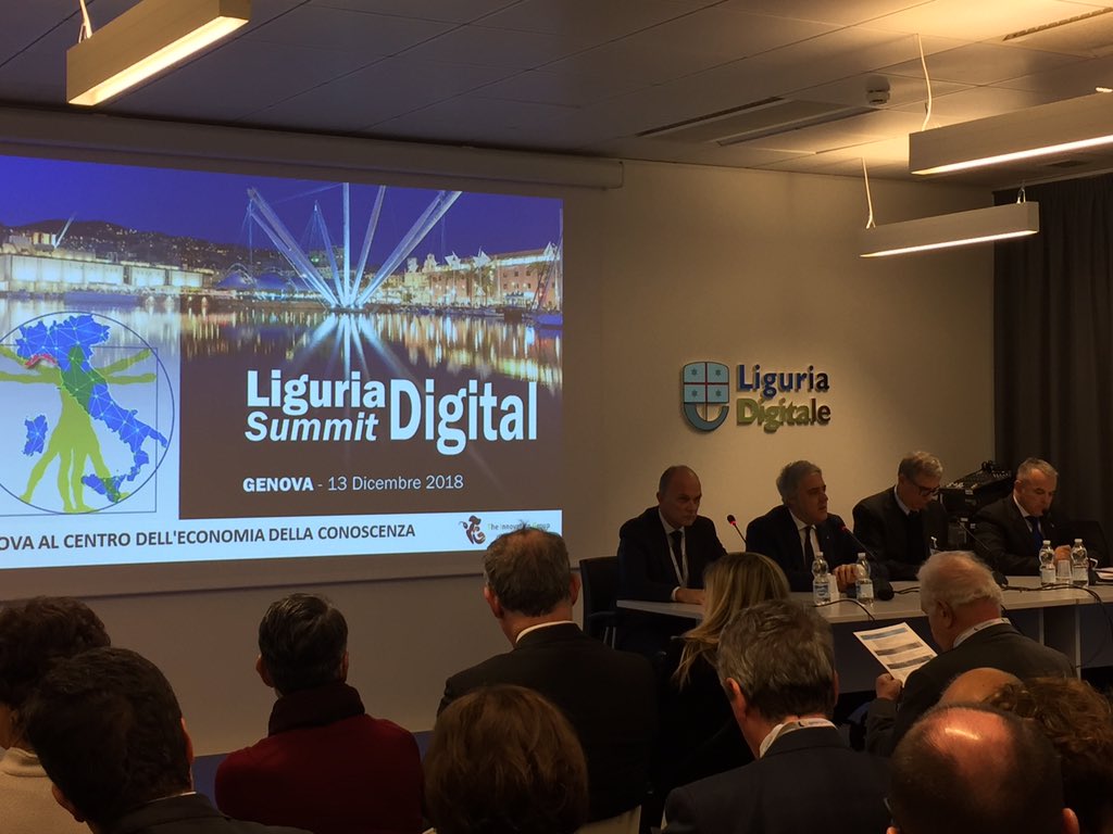 DomenicoCoviel1's tweet photo. #Liguria Il #Digitale come condizione dello Sviluppo dell’Economia Regionale. #Masiero #Vinacci #Benveduti #Piccini. Digital Summit 13-12-2018 Genova, #Erzelli https://t.co/GlSUtqPjj2