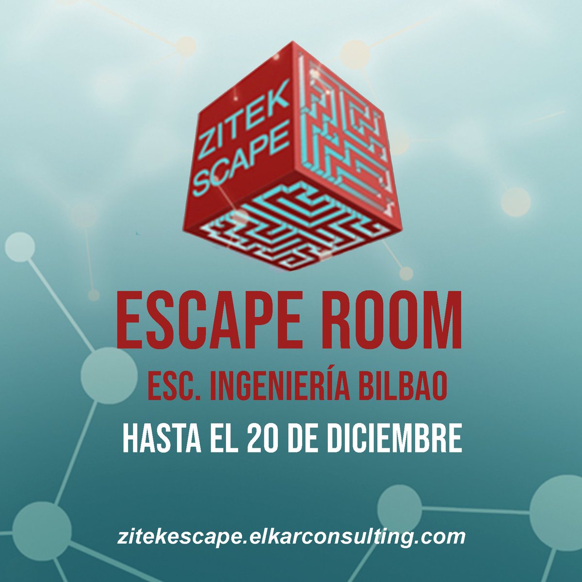 Escape Room de #emprendimiento gratuita en UPV/EHU:
 💡¿Dónde? Esc. Ingeniería Bilbao II (San Mamés, Edif. Nuevo), salas POI8 y POI9
 💡¿Cuándo? Hasta el 20 de diciembre
 💡¿Cómo? Regístrate gratis en 👉 zitekescape.elkarconsulting.com 
 💡¿Porqué? ¡Es gratis! Juega con tu cuadrilla.