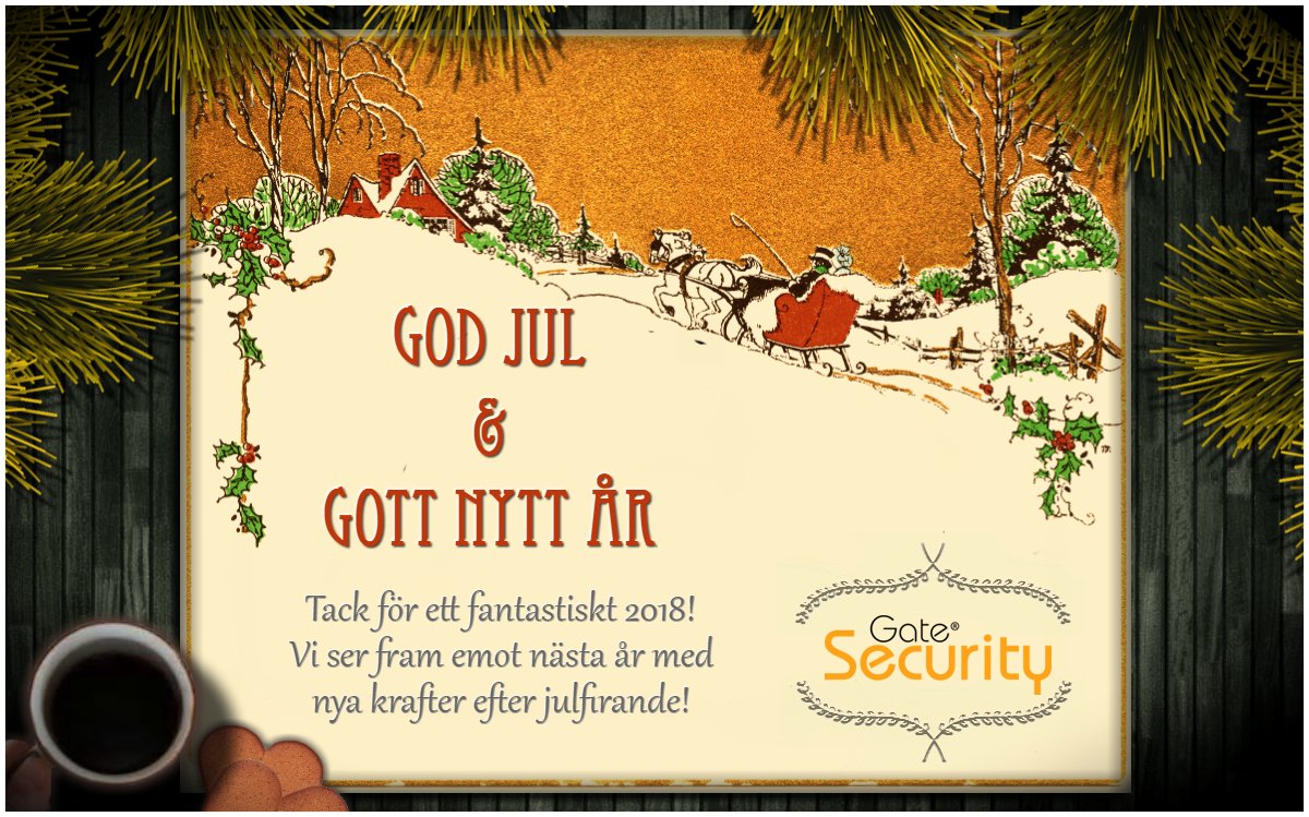 GateSecurityAB's tweet photo. När året närmar sig sitt slut vill Gate Security tacka kunder och partners för ett framgångsrikt år!
Vi önskar alla en fin jul och ser fram emot ett spännande 2019!
God Jul och Gott Nytt År! https://t.co/bt2ENyFv3l