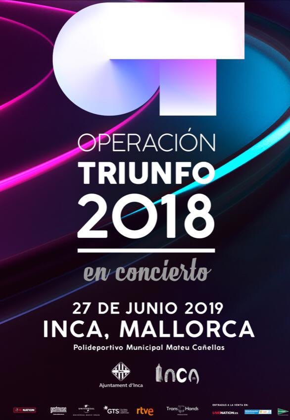 El pròxim estiu, de nou, #incaciutat serà la seu del concert a #Mallorca de @_OT_oficial_