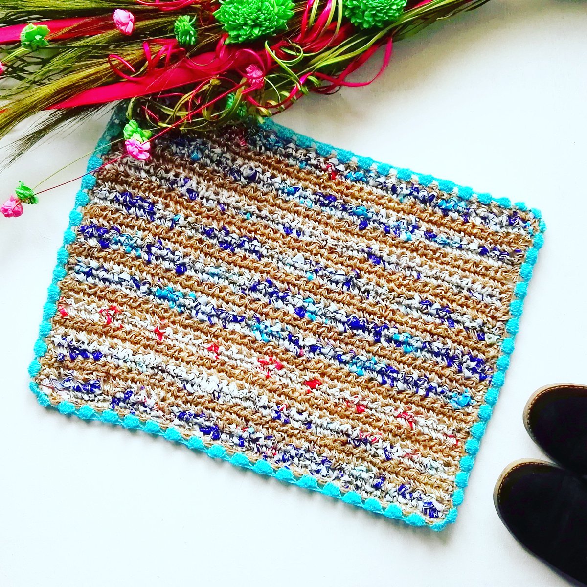 BcreativityT's tweet image. I am trying out something new! As you know I am using single-use plastic as a material. Till now I was crocheting only bags but I had this wunderful idea to do also a doormat. So... what do you think? 
@TBcreativityDesign. 
etsy.com/listing/650270…