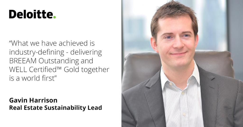 DeloitteUK's tweet photo. We're excited that our new UK and North West Europe headquarters is the largest office in the world to achieve leading certifications for sustainability and wellbeing! https://t.co/rAnsBTDbaF 👍 💚 https://t.co/XdxZEk1ejV