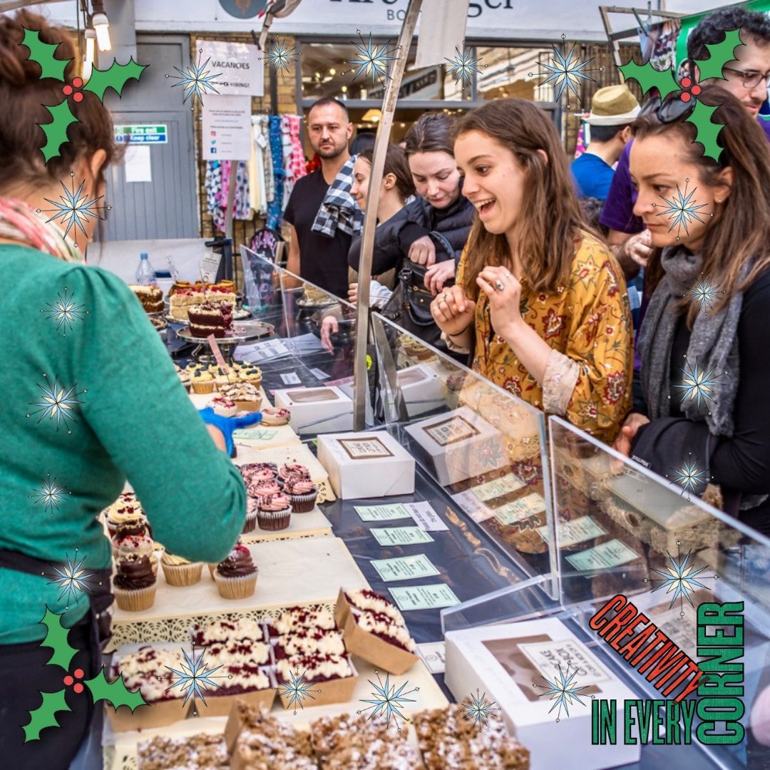 Christmas means spending time with friends and family and of course, food! 🍭 Check out <a href="/rubysoflondon/">Rubys of London</a>, <a href="/lilikastreats/">Lilika</a>, <a href="/planetpancakes/">Planet Pancake™</a> and many more to satisfy your sweet tooth when you visit the Greenwich Market 🌟 #creativityineverycorner