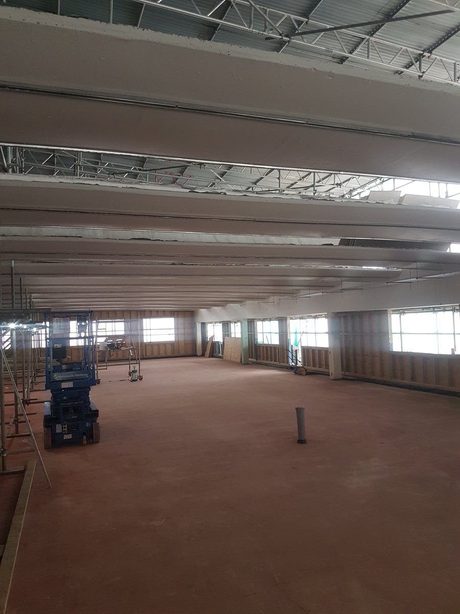 Another long running project of ours in Frome, involving fixing 1400m of uni-strut to a bespoke encapsulated asbestos insulation ceiling. The ceiling is constructed in a sail-like shape, which twists and bends, making this a challenging task, but one which has been a success.